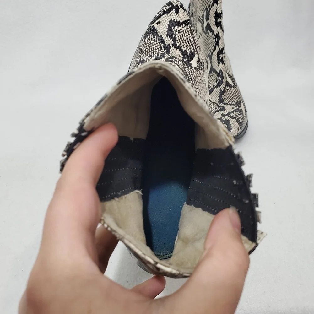 Seychelles Leather Reptile Print Ankle Boots